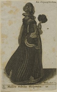 spansk adelskvinde af Wenceslaus Hollar