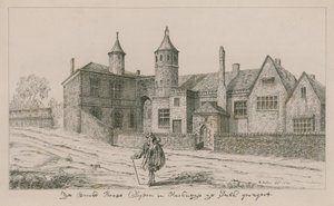 Brooke House, Clopton i Hackney, det sydlige aspekt af Wenceslaus Hollar