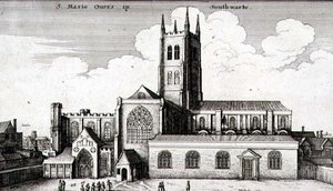 The Cathedral Church of St. Saviour og St. Mary Overie, Southwark af Wenceslaus Hollar