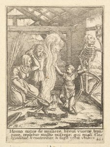 Barnet, fra Dødedansen, 1651. af Wenceslaus Hollar