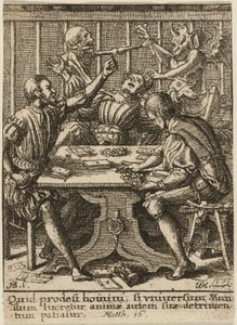 The Gamesters and Death, fra Dødedansen af Wenceslaus Hollar
