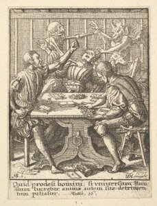 The Gamesters, fra Dødedansen, 1651. af Wenceslaus Hollar