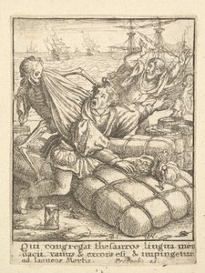 Købmanden, fra Dødedansen, 1651. af Wenceslaus Hollar