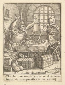 Gnieren, fra Dødedansen, 1651. af Wenceslaus Hollar
