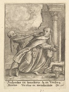 Munken, fra Dødedansen, 1651. af Wenceslaus Hollar