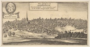 The Prospect of Bermingham, fra Ravenshurst nær London-vejen på den sydøstlige del..., 1625-77. af Wenceslaus Hollar