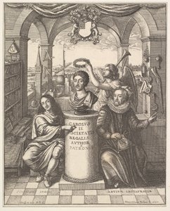 The Royal Society, frontispice til Thomas Sprat, The History of the Royal Society of London..., 1667. af Wenceslaus Hollar