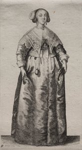Engelske kvinders adskillige vaner, fra adelen til landskvinder, som de er i disse tider: Kvinden med en marmorkugle af Wenceslaus Hollar