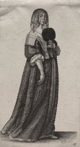 Engelske kvinders adskillige vaner, fra adelen til landskvinder, som de er i disse tider: Den slørede kvinde af Wenceslaus Hollar