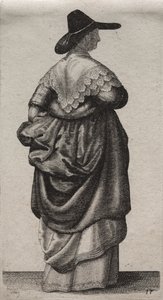Engelske kvinders adskillige vaner, fra adelen til landskvinder, som de er i disse tider: Kvinden med en mandshat af Wenceslaus Hollar