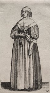 Engelske kvinders adskillige vaner, fra adelen til landskvinder, som de er i disse tider: Kvinden med handsker af Wenceslaus Hollar
