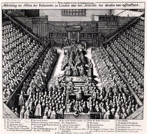 Retssagen mod Thomas Wentworth (1593-1641), jarl af Strafford, i 1641 af Wenceslaus Hollar