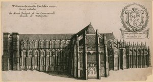 Den sydlige udsigt til Conventual Church of Westminster, London af Wenceslaus Hollar