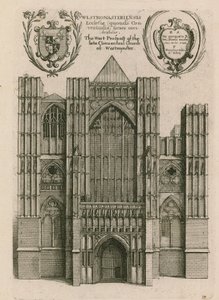 Den vestlige udsigt til den sene Conventual Church of Westminster, London af Wenceslaus Hollar