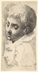 Tre hoveder, 1645. af Wenceslaus Hollar