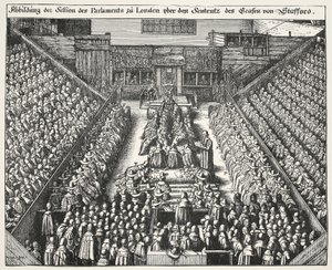Retssag mod Strafford, 22. marts 1641 af Wenceslaus Hollar