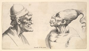 To deforme hoveder, 1625-77. af Wenceslaus Hollar