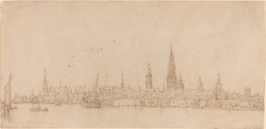 Udsigt over Antwerpen af Wenceslaus Hollar