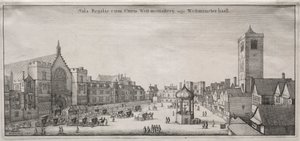 Udsigt over London: New Palace Yard med Westminster Hall og Clock House, 1647. af Wenceslaus Hollar