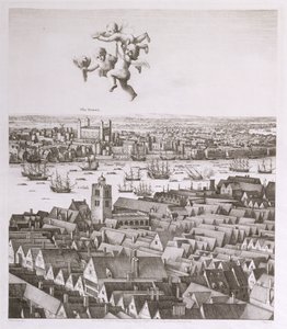 View of London, udgivet 1647 (faksimilekopi) (detaljer) af Wenceslaus Hollar