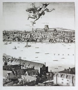 View of London, udgivet 1647 (faksimilekopi) (detaljer) af Wenceslaus Hollar