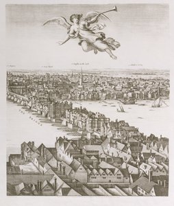 View of London, udgivet 1647 (faksimilekopi) (detaljer) af Wenceslaus Hollar