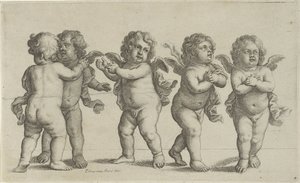 Fem keruber Paedopaegnion (serietitel) af Wenceslaus Hollar