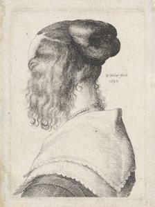 Kvinde med hår oppe, set skråt bagfra af Wenceslaus Hollar