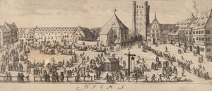Vinter: Paradepladsen, ca. 16281629. af Wenceslaus Hollar