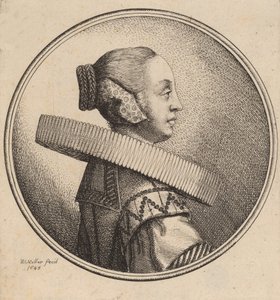 Kvinde med et ryg i profil, 1643. af Wenceslaus Hollar