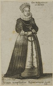 Zürich kvinde i brudekjole af Wenceslaus Hollar