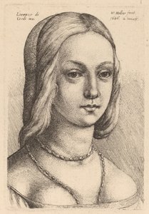 Leder af kvinde ser rigtigt af Wenceslaus Hollar after Lorenzo di Credi