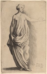 Stående Figur af Wenceslaus Hollar after Parmigianino