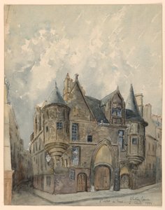 Tegning, Hotel de Sens, Paris, 1888 af Whitney Warren Jr.