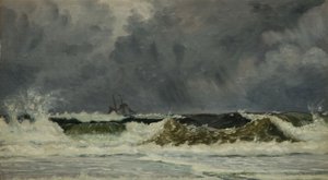 Rart vejr - Jyllands kyst, 1884. af Whitworth Wallis
