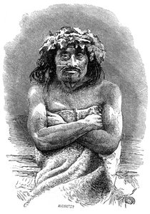 Indfødt person på Vancouver Island, British Columbia, 1800-tallet.
