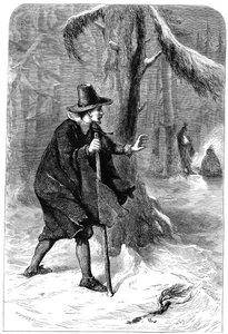 Roger Williams i skoven, Amerika, c1630
