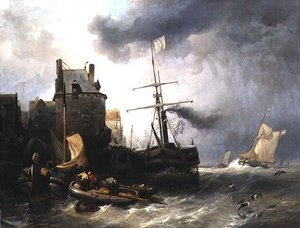 Stormen ved Dunkirk af Wijnand Joseph Nuyen
