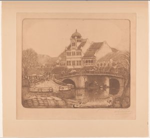 Bro og kontorbygning i Batavia På Kali Besar i Batavia (original titel)