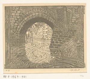 Bro i Mechelen (original titel) af Wijnand Otto Jan Nieuwenkamp (signed by artist)