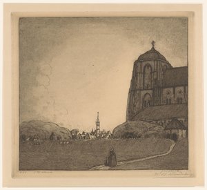View of Veere (original titel) af Wijnand Otto Jan Nieuwenkamp (signed by artist)