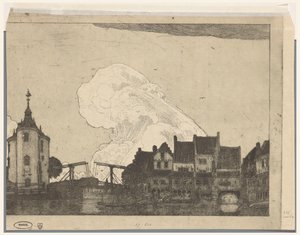 Havn i Enkhuizen (original titel) af Wijnand Otto Jan Nieuwenkamp (signed by artist)