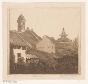 Huse på vandet i Semarang In Semarang (original titel) af Wijnand Otto Jan Nieuwenkamp (signed by artist)