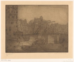 Montelbaanstoren, Amsterdam (original titel) af Wijnand Otto Jan Nieuwenkamp (signed by artist)
