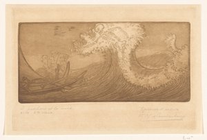 Fiskere til Hav og Død The Traveler and Death (original titel) Le Pecheur et la Mort (titel på objekt) af Wijnand Otto Jan Nieuwenkamp (signed by artist)