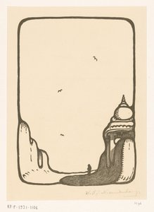 Vej mod en tempelport i Madurai Temple Gate Madura (original titel) af Wijnand Otto Jan Nieuwenkamp (signed by artist)