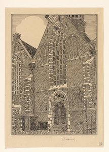 Vestfacade af Noorderkerk i Hoorn af Wijnand Otto Jan Nieuwenkamp (signed by artist)