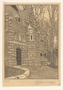 Sydportalen til Den Store eller Sankt Nikolaus Kirke i Edam af Wijnand Otto Jan Nieuwenkamp (signed by artist)