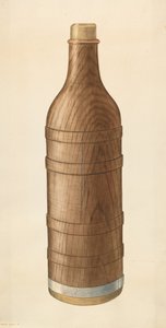 Vinflaske af træ, ca. 1938.
