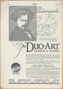 Aeolian Company Pianolas, 1924 af Wilfred Fryer